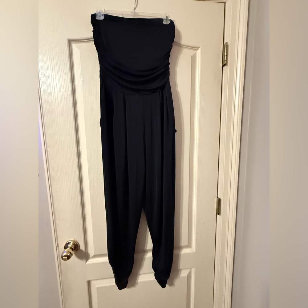 AKIRA Strapless Black Harem Jumpsuit | Size XL | Flowy & Chic